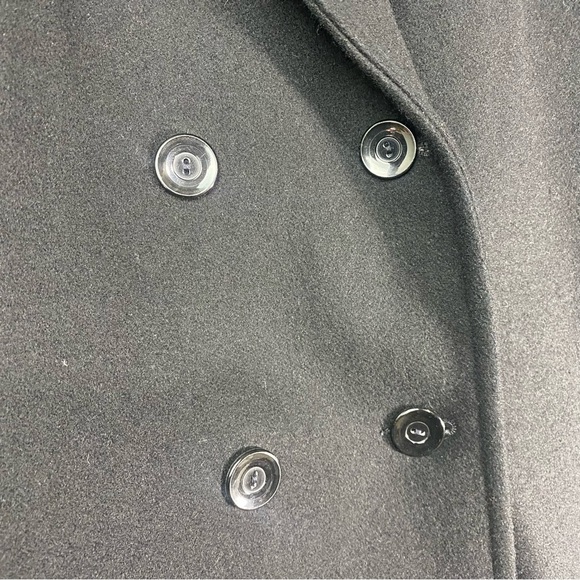 Women’s Vintage Black Wool Pea Coat Size 4 Warm Winter Preppy Quiet Luxury - Picture 5 of 10